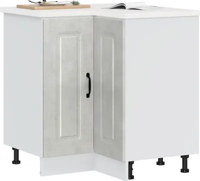 Produktbild von "im Angebot" Küchen-Eckunterschrank Kalmar Betongrau Holzwerkstoff - Küchenschränke CC23936