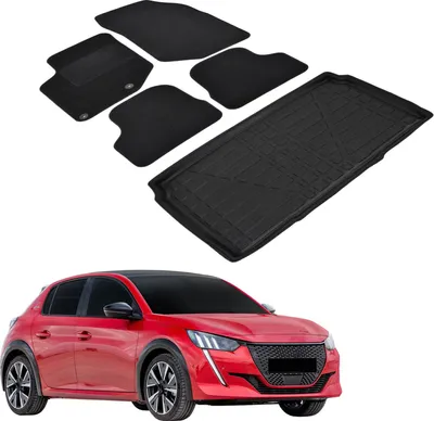 Produktbild von Kofferraumwanne Fußmatten Set Für Peugeot 208 Ab 2020, Genaue Passform, mit Hoher Rand