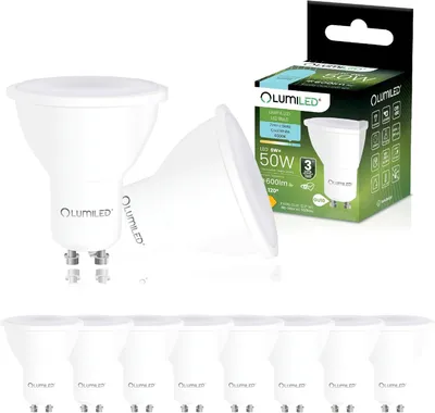 Produktbild von LUMILED GU10 LED Lampe PAR16 6W ersetzt 50W 600lm 6500K Kaltweiß 120°  Nicht Dimmbar 10er Pack Energiespar Leuchtmittel Reflektor Spot für Küche Wohnzimmer Büro Flur 10 Stück Lampen