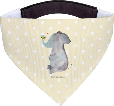 Produktbild von Mr. & Mrs. Panda Hund Halstuch Elefant Biene - Gelb Pastell - Geschenk, Für Hunde, Hunde-Halstuch, Heiratsantrag, Liebe, Liebesspruch, Lustige Sprüche, Hochzeitsgeschenk
