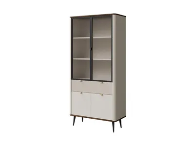 Produktbild von TKMoebel Vitrine Marly 02 Kaschmir/Walnuss