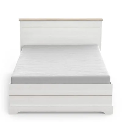 Image de CALICOSY - Lit 2 tiroirs et 2 niches 140x190 cm blanc Cottage
