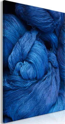 Produktbild von Italienischer Leinwand Leinwandbild - Blue Worsted (1 Part) Vertical 80x120 cm Muster a-A-0400-b-a