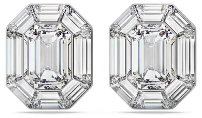 Image de Boucles d'oreilles en cristal octogonales avec monture métallique