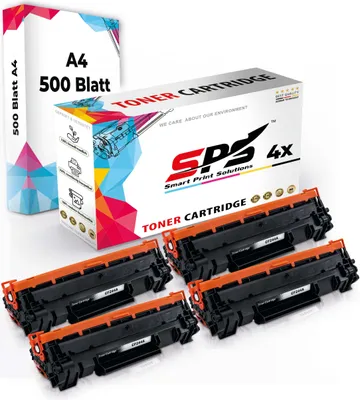 Produktbild von Druckerpapier A4 + 4x Multipack Set Kompatibel für HP LaserJet Pro M 15 w (CF244A/44A) Toner Schwarz