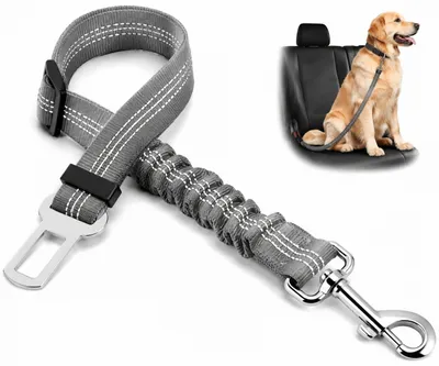 Image de Harnais pour chien pour voiture - Sangle de sécurité élastique réglable pour chien