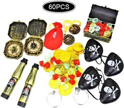 Produktbild von Piraten Kostüm Zubehör Set für Halloween Karneval 60 Teile