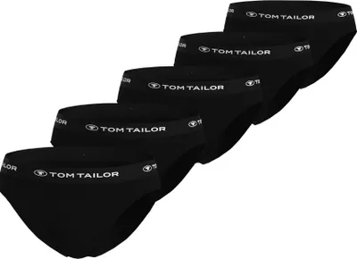Produktbild von TOM TAILOR Herren Slip schwarz 5er Pack – Unterhose aus weicher Baumwolle mit elastischem Bund Größe: 5
