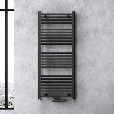 Produktbild von doporro Design Badheizung 120x50cm Anthrazit Röhrenheizkörper Horizontal Mittelanschluss Bad-Heizkörper Ohne Heizstab RHE