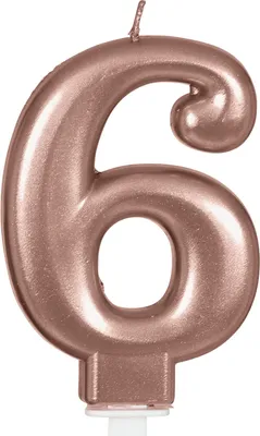 Obrázek produktu pro Slavnostní svíčka Rose Gold Number Zero Narozeninový dort dekorace Slavnostní jedinečné elegantní zvýraznění kovového lesku, barva: růžové zlato