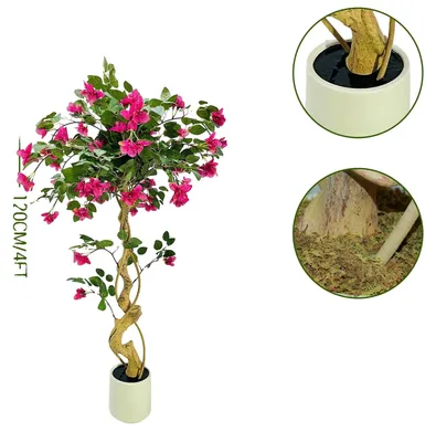 Zdjęcie produktu dla Sztuczne drzewo bugenwilli, realistyczny wygląd, łatwe w pielęgnacji, 120 cm