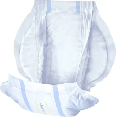 Two incontinence pads are shown against a white background.