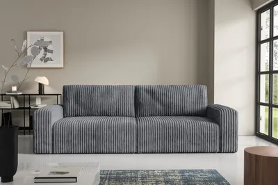 Produktbild von Furnisell Cord Schlafsofa Sofa mit Bettkasten "FANO", Grau