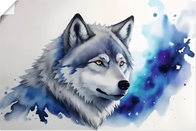 Produktbild von ARTland Poster Wolf Größe: 120x80 cm