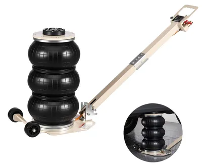 Produktbild von VEVOR 5 Ton/4999,9 kg Pneumatischer Wagenheber Triple Bag Luftheber Hubhöhe 16,5-40,6 cm Aufblasbarer Wagenheber Pneumatischer Luftheber 4999,9 kg Tragfähigkeit Extrem schnelles Heben, 3 T-i, Bodenart-b