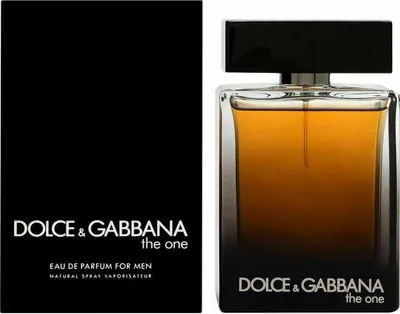 A product shot of Dolce & Gabbana The One For Men Eau de Parfum spray bottle and its packaging.