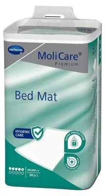 Image de Hartmann Molicare Premium Bed Mat 5 gouttes 60 x 60 cm - 4 paquets de 30 protections