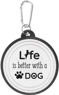 Produktbild von Hundenapf Life is better… Walkies by bb-Klostermann - Faltbarer Hundenapf to go