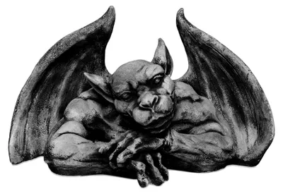 Produktbild von Gargoyle Torwächter, Steinfigur, H. 28 cm, 20 kg, Grau, frostsicher aus Steinguss für den Außenbereich