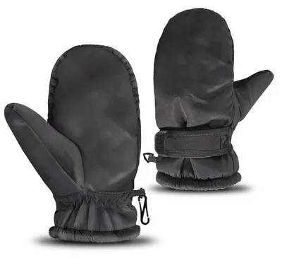 Immagine prodotto di Guanti per neonati da 6 a 18 mesi, guanti per bambini piccoli da 1 a 3 anni, impermeabili, in pile, colore nero, taglia M