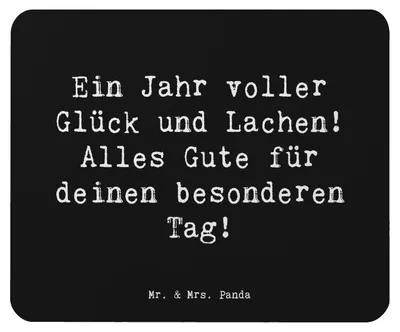 Produktbild von Mr. & Mrs. Panda Mauspad Spruch 2014 Geburtstag - Schwarz - Geschenk, Geburtstagsgeschenk, laptop mousepad, computer, Glückwunsch, Happy Birthday, pc mausunterlage, Alter