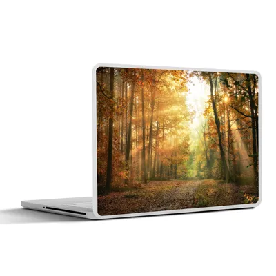 Produktbild von MuchoWow® Laptop Aufkleber Sticker Cover Wald - Herbst - Sonne - Landschaft - Natur - Bäume - Laub 32.5x23.5 cm - Sticker für Laptop - Selbstklebend