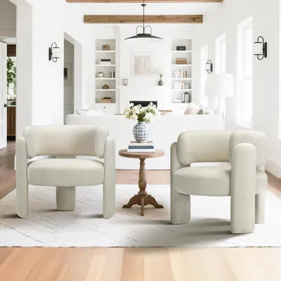 Productafbeelding van COLAMY Moderne fluwelen fauteuil met oorontwerp, set van 2, gestoffeerde fauteuil voor de woonkamer, comfortabel