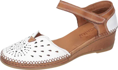 Produktbild von Manitu Damen Sandalen Leder Keilabsatz 911008, Größe:41 EU, Farbe:Weiß