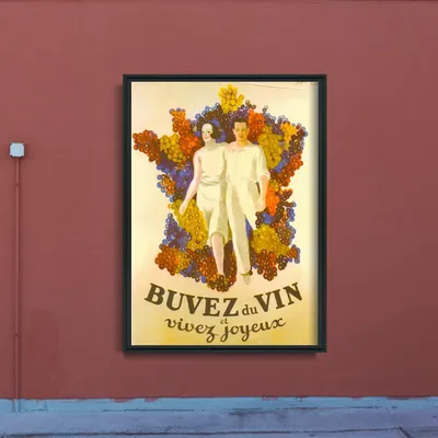 Produktbild von Poster - Canvas - Leinwand - 29,7 cm x 42 cm - französischer Wein