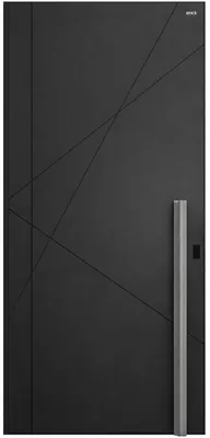 Produktbild von Stilvolle schwarze Drehtür Aluminium-Designtür Türen für Ferienhäuser