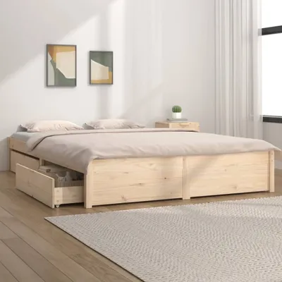 Produktbild von The Living Store Bett mit Schubladen 140x200 cm
