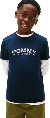 Zdjęcie produktu dla Koszulka dla chłopców Tommy Hilfiger, krótki rękaw, nadruk graficzny "Monotype" z okrągłym dekoltem