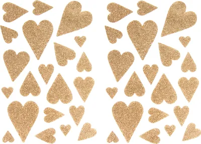 Produktbild von Oblique Unique 42 Herz Aufkleber Herzen Sticker Set mit Glitzer Scrapbooking Geburtstag Valentinstag - champagner