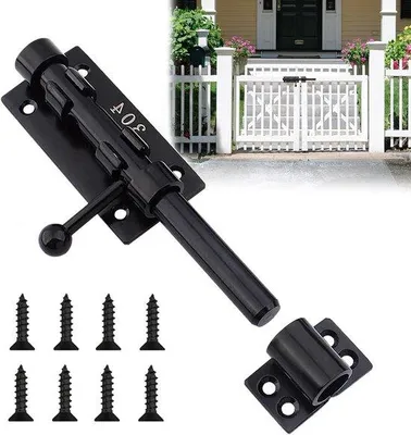Zdjęcie produktu dla Blokada drzwi ze stali nierdzewnej z kłódką do domu, ogrodu i patio (20 cm)