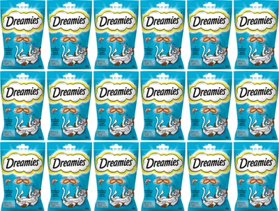 Produktbild von Dreamies Katzensnacks Katzenleckerlis Catnip mit Lachs 18 x 60g