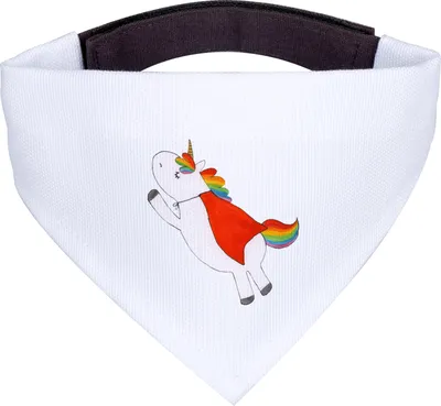 Produktbild von Mr. & Mrs. Panda Halstuch Für Hunde Einhorn Super - Weiß - Geschenk, Unicorn, Bandana, Tuch, Superheld, Einhörner, Held, Hund, Freundin