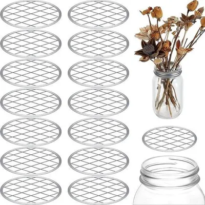 Produktbild von Mettallenes Blumendeckel für breite Mauern, 15er Pack, mit Stro-Gittern