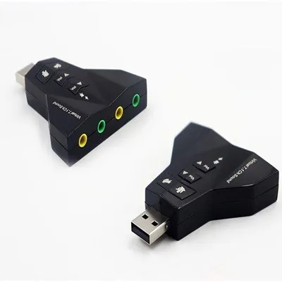 Zdjęcie produktu dla Zewnętrzne adaptery dźwiękowe USB 7.1, wtyczki audio do laptopów, adaptery USB do zestawów słuchawkowych z gniazdem audio 3,5 mm
