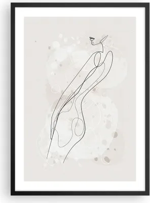 Produktbild von Gerahmtes Poster - Schwarzer Rahmen - Minimalismus Körper Frauen - 50x70 cm - Wand Bild - Wanddeko - Wandbilder - Kunstposter - Wandposter - Bilderrahmen - Bilder - Kunstdruck - P2BPA50x70-4831