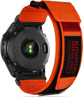 Produktbild von Armband für Garmin Fenix 8 (51 mm) / 7X Pro / 7X / 6X Pro, Tech-Protect Scout Pro, QuickFit 26 mm, Orange