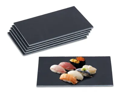 6er Set Leistenplatten 26x16 cm, rechteckig, schwarz