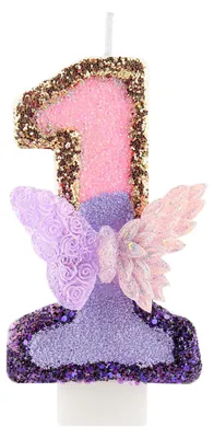 3D-Schmetterlingskerzen, lila-rosa, 7 cm, für Torten