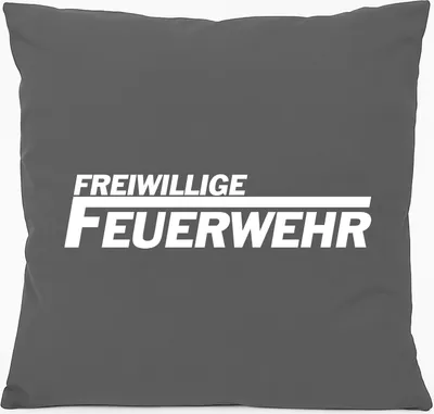 Produktbild von Huuraa Kissen Freiwillige Feuerwehr 40x40cm mit Füllung Steel Grey Baumwolle Dekokissen Geschenkidee