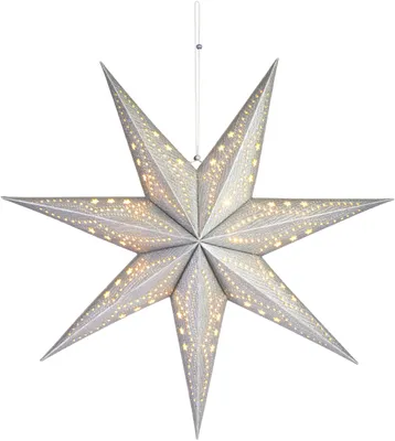 Produktbild von 3D Weihnachtsstern LED Papierstern mit Timer, BRUBAKER, hängend, Dekoration