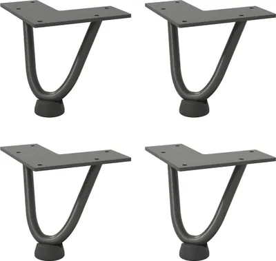 Imagen del producto de vidaXL Patas para mesa auxiliar, 4 unidades, color antracita, 10 cm, acero macizo