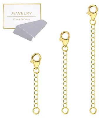 Schmuckketten-Set 3 Stück, 3 mm, Gold und Silber 925