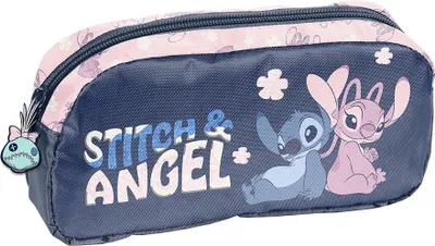 Produktbild von Paso | Federmäppchen Tuba - Disney Stitch & Angel - Blau - Robustes Design - Ideal für Schule