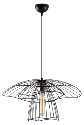 Image de Suspension Luminaire en fer noir Ø50 cm hauteur 123 cm E27 40 W IP20 Industriel