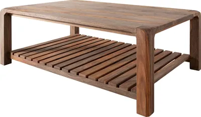 Image de MASSIVMOEBEL24 | Table basse 120x80 Palissandre huilé Gris taupe BUENO #2001