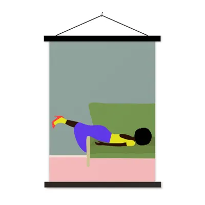 Produktbild von MuchoWow® Textilposter Frau - Minimalismus - Design 120x160 cm mit schwarzem Rahmen - Magnetischer